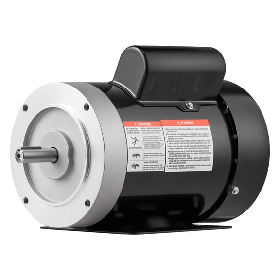 KFFKFF 0.5 HP Electric Motor, 1725 RPM for Air Compressors, CW/CCW Rotation, 5/8 inch Shaft Diameter, 1.88 inch Shaft Length, 2.07 N.m Torque, Single-Phase, TEFC Cooling System, 115V/230V, 56 Frame