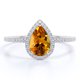 thumbnail image 1 of JeenMata Anillo de Compromiso de 1 Quilate con Piedra Natal de Noviembre en Corte de Pera - Anillo de Bodas - Anillo de Halo - Anillo Pavé - Anillo de Promesa - Baño de Oro Blanco de 18 K sobre Plata, 1 of 6