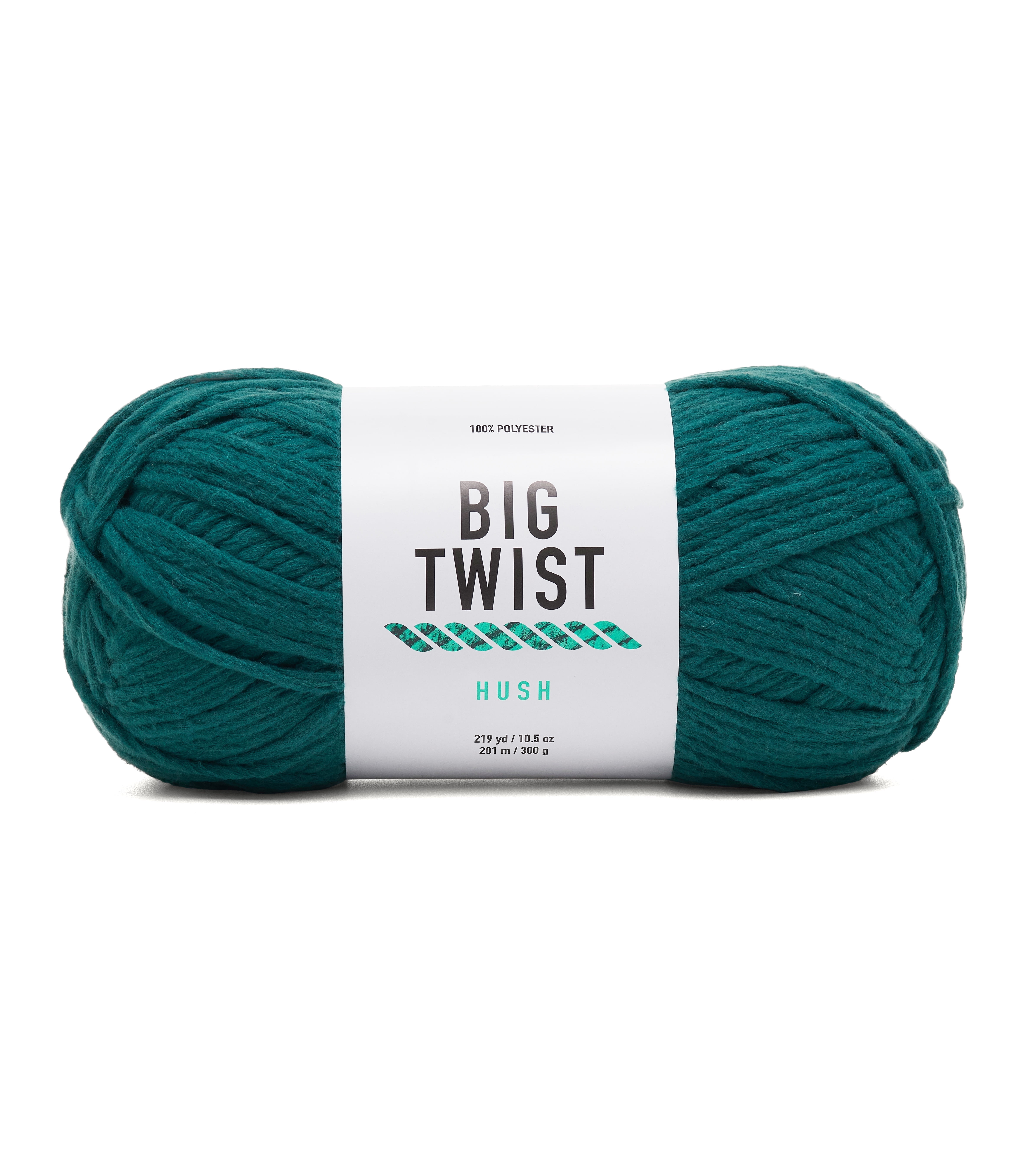 Big Twist Hush 4 Pack Bulky Polyester Yarn, Evergreen, 219 yd, 10.5 oz