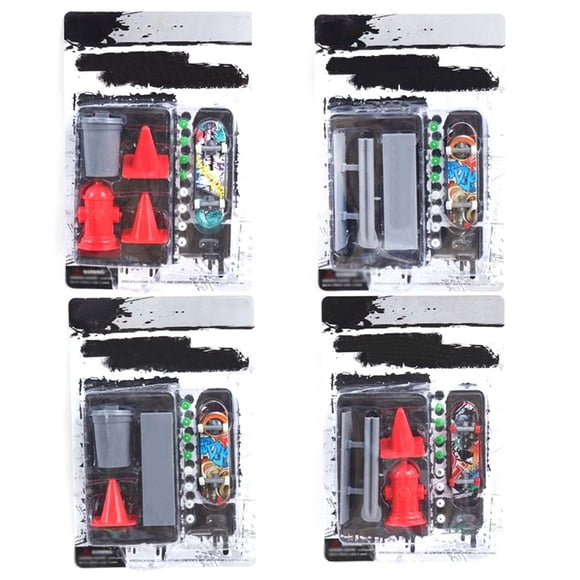Finger Skateboard Mini Funny 4 Set DIY Plastic Kids Fingerboards Toy Finger Toy