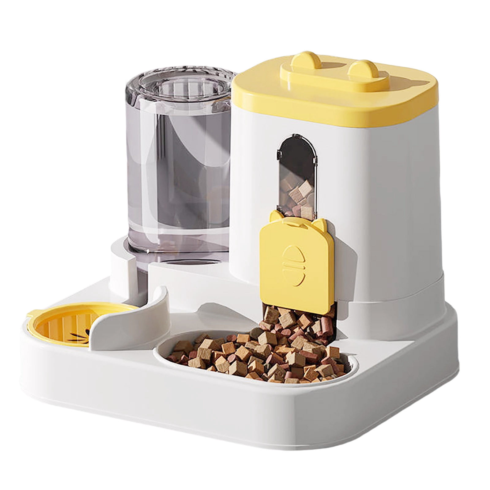 Gravity Cat Feeder and Water Dispenser 2 in 1, Automatic Self-Feeding Pet Bowl for Cats Dogs Puppies, Large Capacity Dry Food Container & Continuous Water Supply, Ideal for Indoor & Outdoor Pets