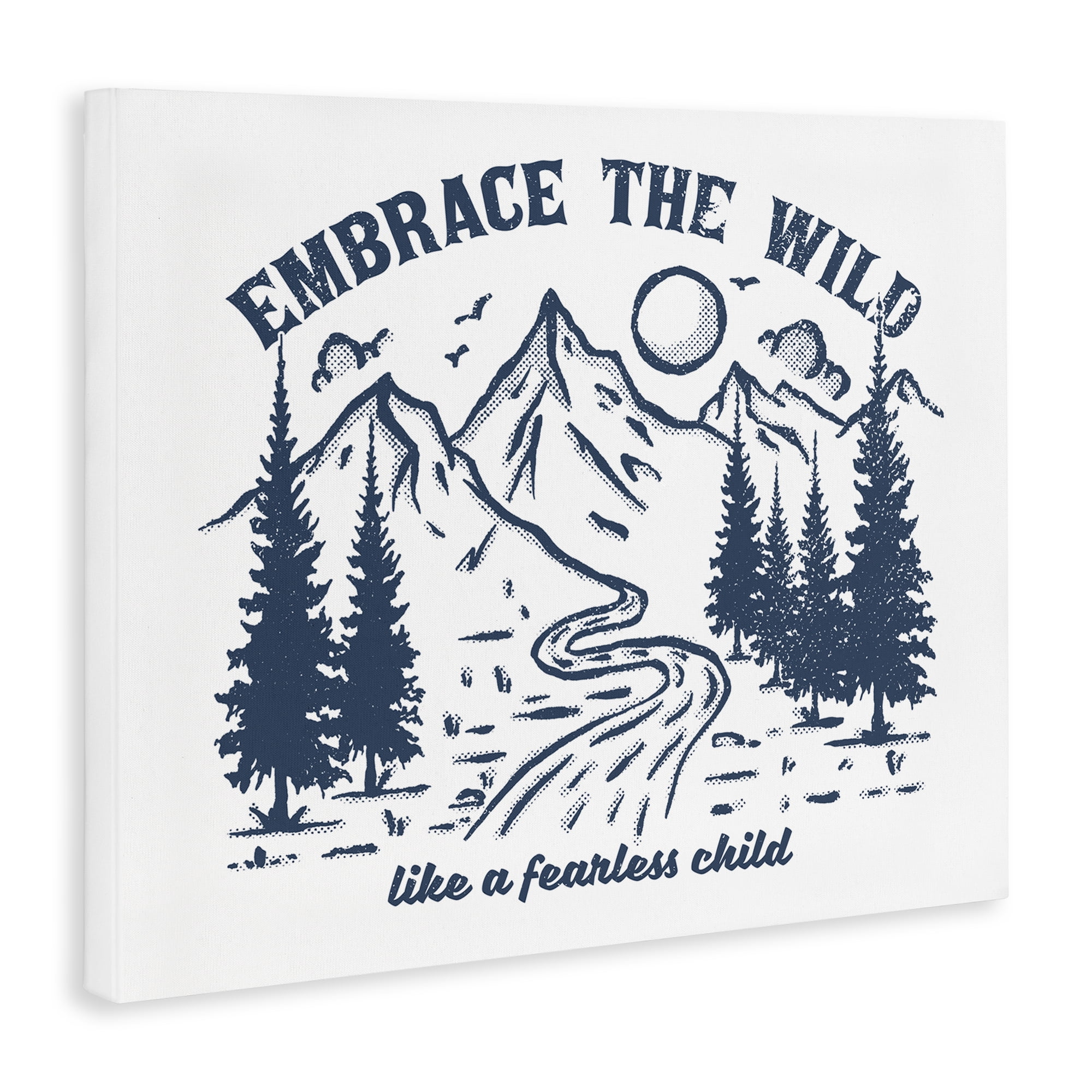 Stupell Industries Embrace the Wild Phrase Landscape & Nature Painting Wrapped Canvas Art Print Wall Art, 20 x 16
