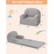 thumbnail image 3 of 2-in-1 para niños couch: convertible teddy fleece para niños pequeños sofa chair - comfy fold-out lounger para playroom, nursery, birthday gift (gray moon), 3 of 7