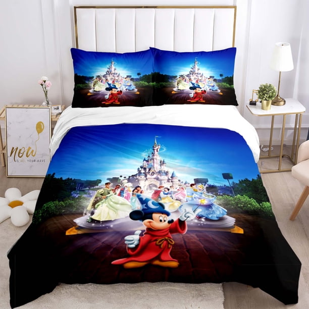 Disney Mickey Minnie Mouse Quilt Cover Pillowcase Bedding Three Piece Set Multi Size Comforter Duvet Cover Anime Bedding SetsAU Single 145x210cm Gao Jinjia LED