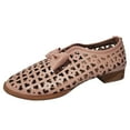 thumbnail image 2 of ZTTD Womens Shoes Ethnic Style Small Leather Shoes Hollow Breathable Retro Loafers Single Shoes Casual Shoes, 2 of 7