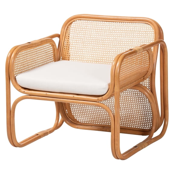 bali & pari Cambridge Natural Rattan Armchair - Handcrafted Lounge Chair