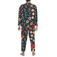 thumbnail image 5 of Kll Berries And Flowers Sleepwear Mens Flannel Pajamas,Long Cotton Pj Set, 5 of 9