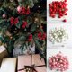 thumbnail image 2 of 100 piezas de 10 mm de bayas artificiales de Navidad, cerezas rojas y doradas, flores falsas, perlas de espuma para manualidades de decoración de coronas navideñas, 2 of 5