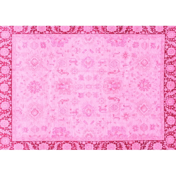 Ahgly Company Indoor Rectangle Abstract Pink Modern Area Rugs, 4' x 6'