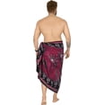thumbnail image 3 of HAPPY BAY Men's Pareo Bath Trunk Swimming Dashiki Sarong Beach Wrap One Size Wine, Palm Tree Summer Vacation Party, 3 of 5