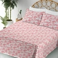 thumbnail image 3 of Ambesonne Botanical Fitted & Flat Sheet with Sham 3 Pcs Set, Leafy Wind Pattern Branch, Twin XL, Coral Off White, 3 of 5