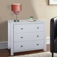 thumbnail image 6 of Benzara Capacious Shiny White Finish 3 Drawers Chest with Metal Glides Storage, 6 of 6