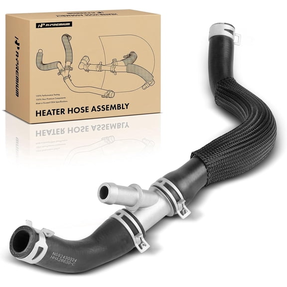 A-Premium Heater Hose Pipe Line Assembly Compatible with Ford F-250 Super Duty, F-350 Super Duty, F-450 Super Duty, F-550 Super Duty 2005-2007, V8 6.0L, Outlet to Engine