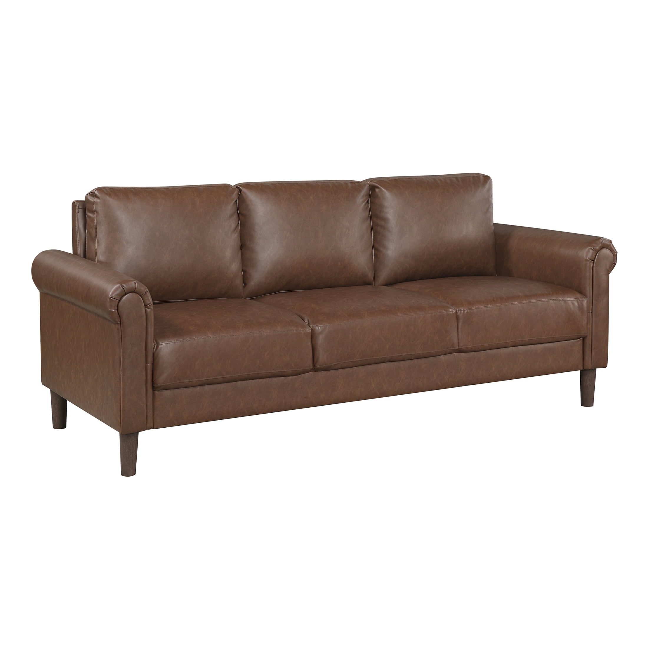 OakvillePark Marlinth Faux Leather Sofa, Chocolate