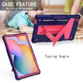 thumbnail image 2 of Dteck Case for Samsung Galaxy Tab S6 Lite 10.4" SM-P610 P615 (2020 Released) 10.4-inch,Shockproof 3-layer-protection Hybrid Rubber Hard PC Back Protective Kickstand Cover,Navy+Rose, 2 of 4