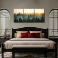 thumbnail image 3 of Forest Canvas Wall Decor Sunset Wall Art for Home Gold and Green Wall Prints Landscape Painting for Dining Room Office Size 12x16x3 Hallway Decor, 3 of 7