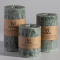 thumbnail image 1 of Juego de 3 pilares de cristal verde Candle MOZEAL, 7,5 x 10-15 cm, 1 of 5