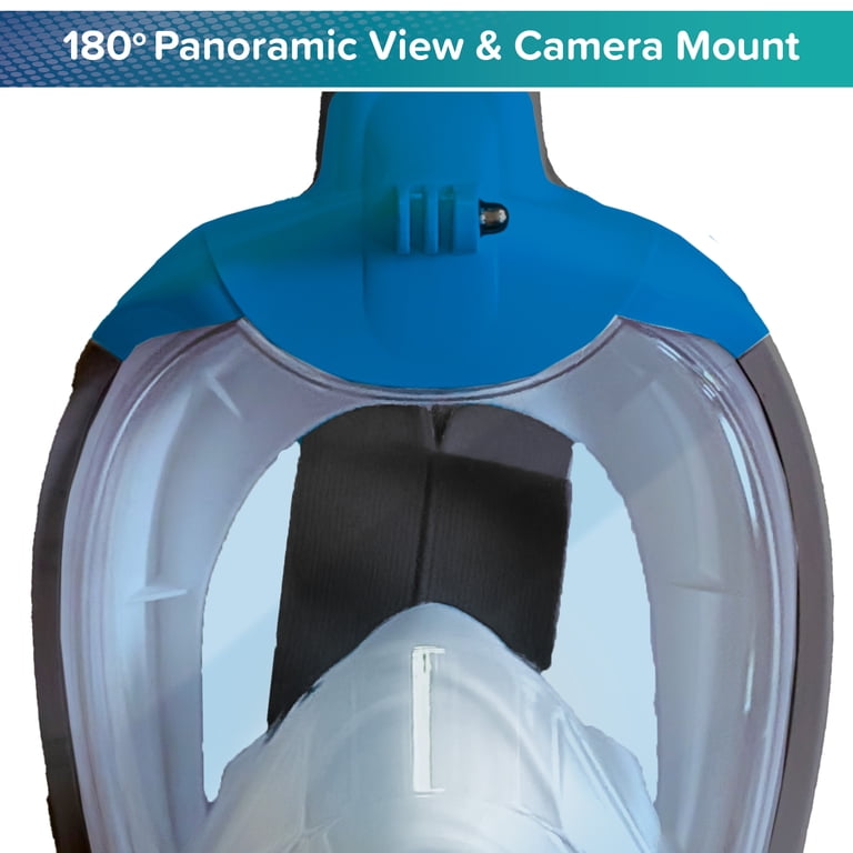Dolfino Full Face Snorkel Mask, Blue, L/XL, Ages 12+ photo 4