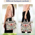 thumbnail image 4 of FORMRS Womens Corduroy Tote Bag Crossbody Shoulder Handbag with Pocket, Beige Red Floral, 4 of 7