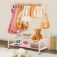 thumbnail image 5 of Kids Clothing Rack - Dress Up Storage - Small Kids Costume Wardrobe with 2 Fabric Shelves - Princess Room Decor, 5 of 5
