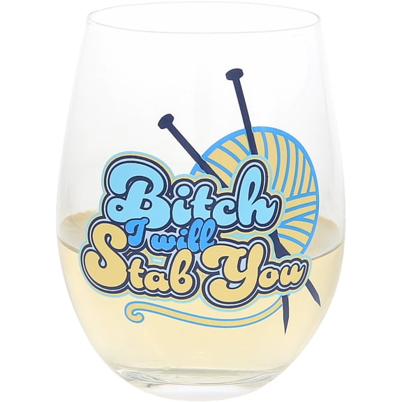 Pavilion Gift Company - Stab You - 18 oz Stemless Wine Glass