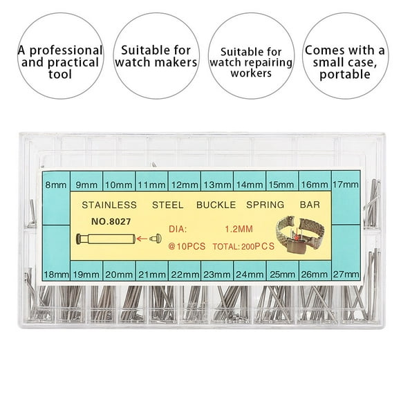 Correa 20 Tamaños 1,2 Mm Correa De Reloj Correa De Resorte Enlace Pin Reloj Herramienta De Reparación Accesorio
