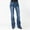 Light Blue, variant on Azrian Women's Flare Jeans, Wide-Leg Women Mid Waisted Embroidery Stretch Button Straight Full Length Pants