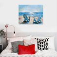 thumbnail image 5 of PIKWEEK Beach Chair Canvas Wall Art - Blue Ocean Painting for Living Room Decor 16*12inch/20*16inch, 5 of 6