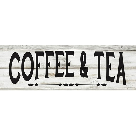 Coffee & Tea Chic White Farmhouse Wood Sign Wall Décor Gift 8x24 Wood Sign B3-08240028131