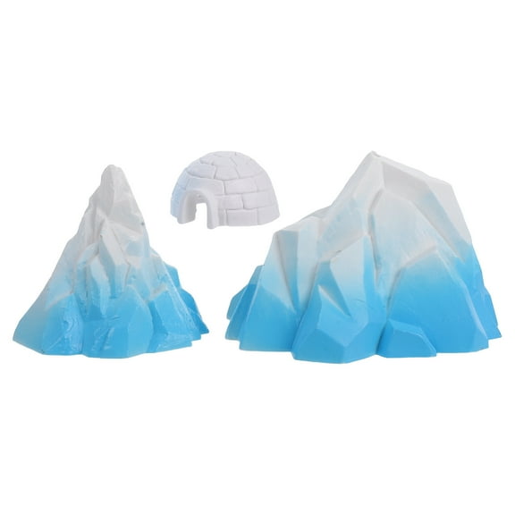 WEUVEB 3Pcs Miniature Glacier Model PVC Snow Mountain Figurine for Micro Landscape Creation Home Decor