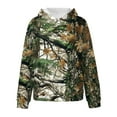 thumbnail image 5 of Dakiuu Girl's Maple Leaves Camo Hoodies Long Sleeve Oversized Sweatshirts Pullovers Streetwear Trendy Loose Fit Drop Shoulder Hooded Tops for 2-12 Years Girls Green 10-11 Years (150), 5 of 6