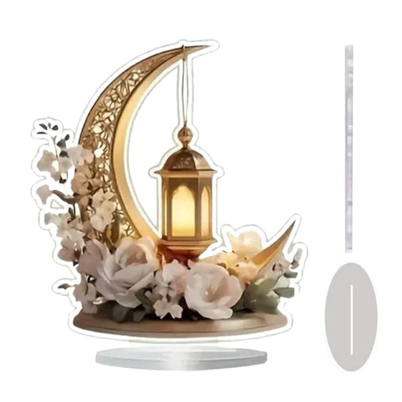 KRONDO Ramadan Decorations Moon Lamp - 2017.4cm Acrylic Ramadan Lights Decor for Table & Home, Enchanted Lunar Table Lamp, Ramadans Eid Gifts for Kids Lanterns, Eid Mubarak Decorations