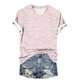 thumbnail image 4 of Tops de Ajuste Suelto para las Mujeres Retro Impreso Cuello Redondo Manga Corta, Camiseta de Poliéster Casual, 4 of 4