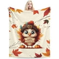 thumbnail image 5 of Thanksgiving Blanket Turkey Flannel Blanket Soft Cozy Throw Blankets for Bed Sofa Couch Office Travel All Season 50"X40", 5 of 6