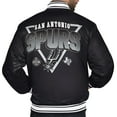 thumbnail image 2 of Men's Starter  Black San Antonio Spurs Triangle Full-Snap Varsity Jacket, 2 of 3