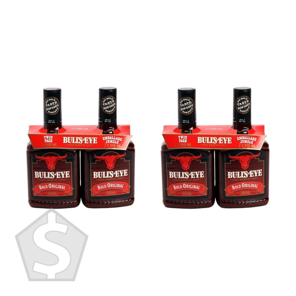 Bulls Eye Bold Original Smoky Barbecue Sauce, 2 × 940 mL per Pack (Pack of 2), 4 Bottles Total, 3.76 L Total