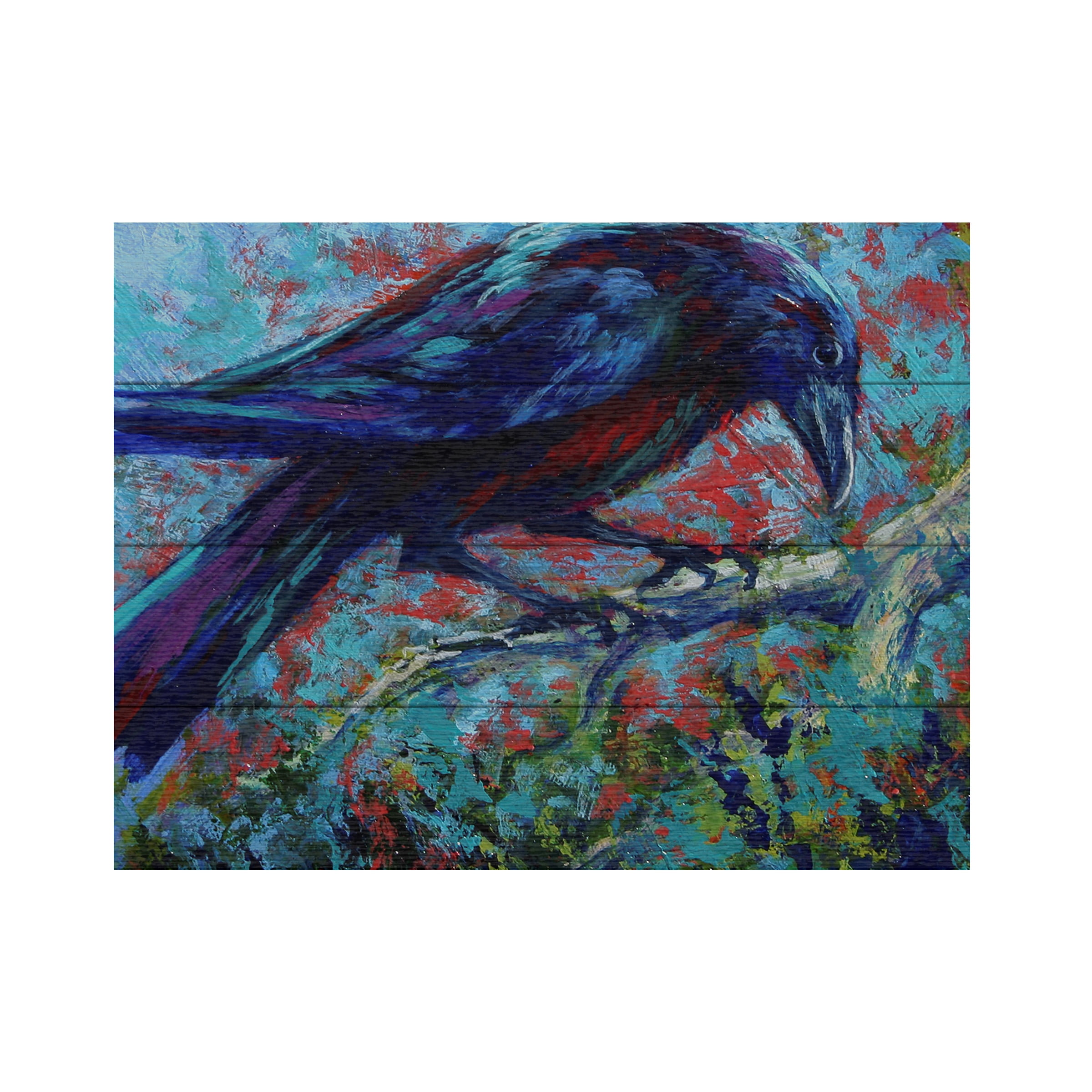 Marion Rose 'Raven' Wood Slat Art