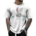 thumbnail image 1 of YDLCAFD Men's Easter Rabbit Print Short Sleeve Male Casual Shirt Spring And Summer, 1 of 4
