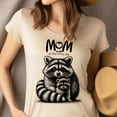 thumbnail image 4 of Mom Mode Raccoon Graphic T-Shirt for Women Cute Animal Tee, White, Size S, 4 of 6