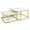 White, variant on Square Nesting Coffee Table Set of 2 with Faux Marble Top and Metal Frame, Coffee Table Set, Suitable for Living Rooms, Apartments,White