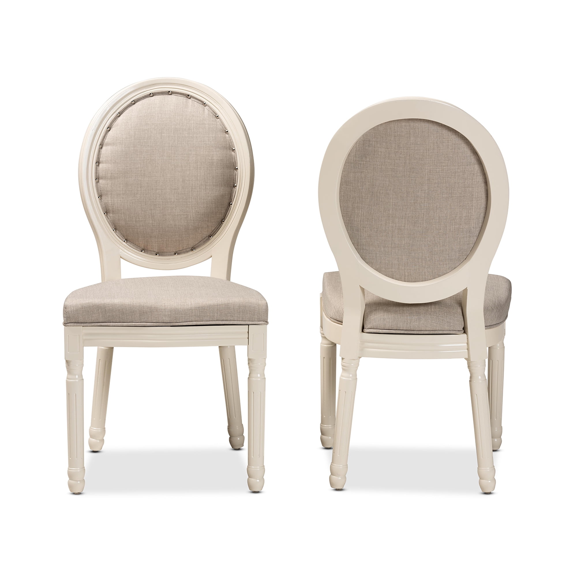 Baxton Studio Louis Dining Chair, Set of 2, Grey