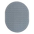thumbnail image 3 of Unique Loom Outdoor Trellis Collection Area Rug - Kafes (7' 10" x 10' Oval Navy Blue/Ivory), 3 of 7