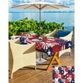 thumbnail image 4 of 4th of July Tablecloth with Umbrella Hole and Zipper American Flags Balloon Outdoor Tablecloths 60x102 Table Cloths Patriotic Stars Blue Red Stripes Patio Table Cloth Cover for Independence Day Garden, 4 of 5