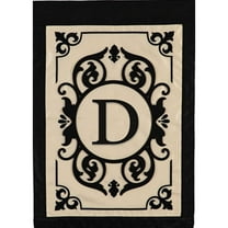 Evergreen Flag Cambridge Chic Letter D Monogram Applique Garden Flag - 12.5" Wide x 18" High