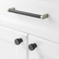 thumbnail image 7 of KOOFIZO 10 Pack Cabinet Knurled Pull - Black Bar with Brushed Nickel Foot Furniture Handle, 6.3 Inch/160mm Screw Spacing, 7 of 7