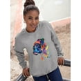 thumbnail image 2 of Pastell Colorful Boxer Dog Sweatshirt Women -Weekday Best Designs, Female Medium, 2 of 4