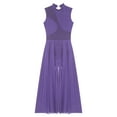 thumbnail image 6 of Hansber Adult Women Full Length Long Lyrical Dance Dress Flowy Overlay Dress Modern Contemporary Purple L, 6 of 6
