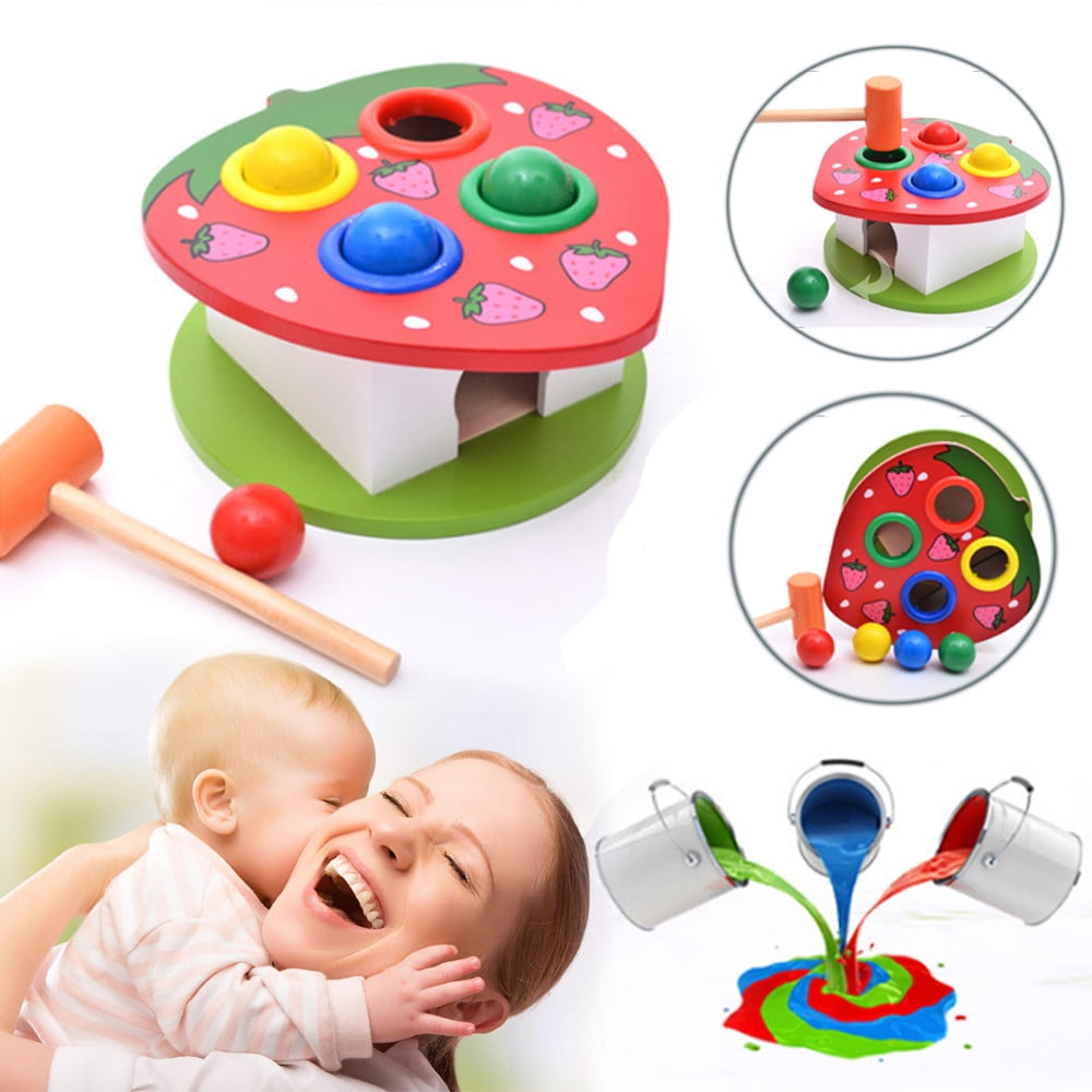 wooden hammer ball toy