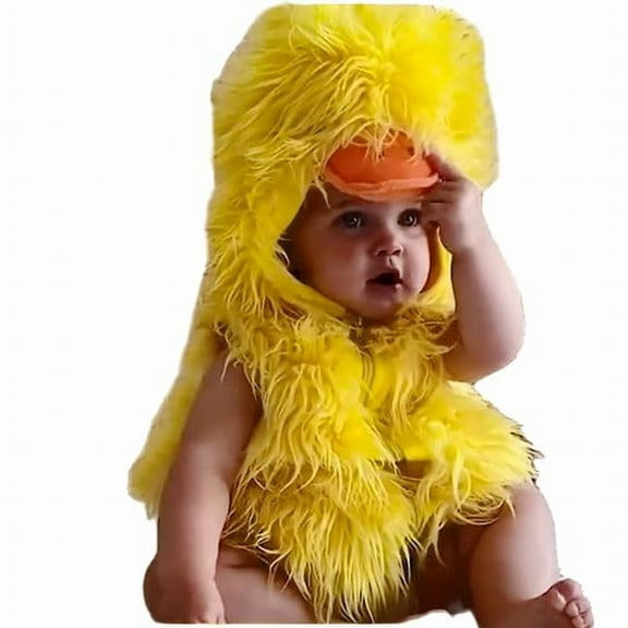 Ruyang Toddler Boys Girls Halloween Clothes Furry Animals Outfits Sleeveless Zip up Fuzzy Hooded Outfit Cute Clothes