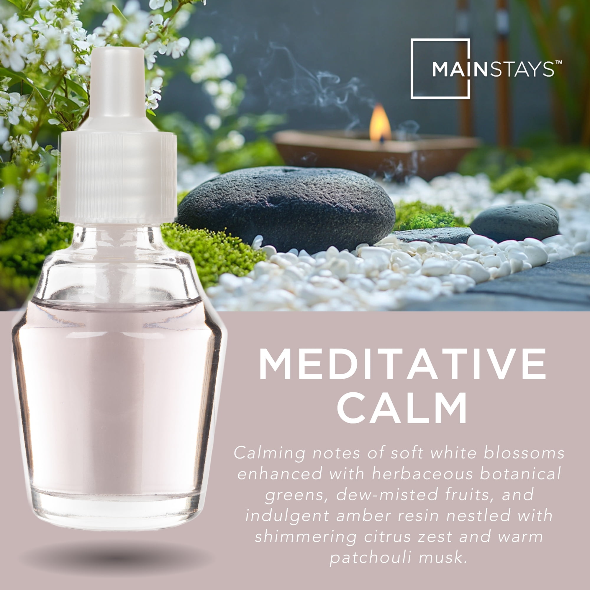 (2 pack) Mainstays Aroma Accents Oil Refill 24 mL, Meditative Calm